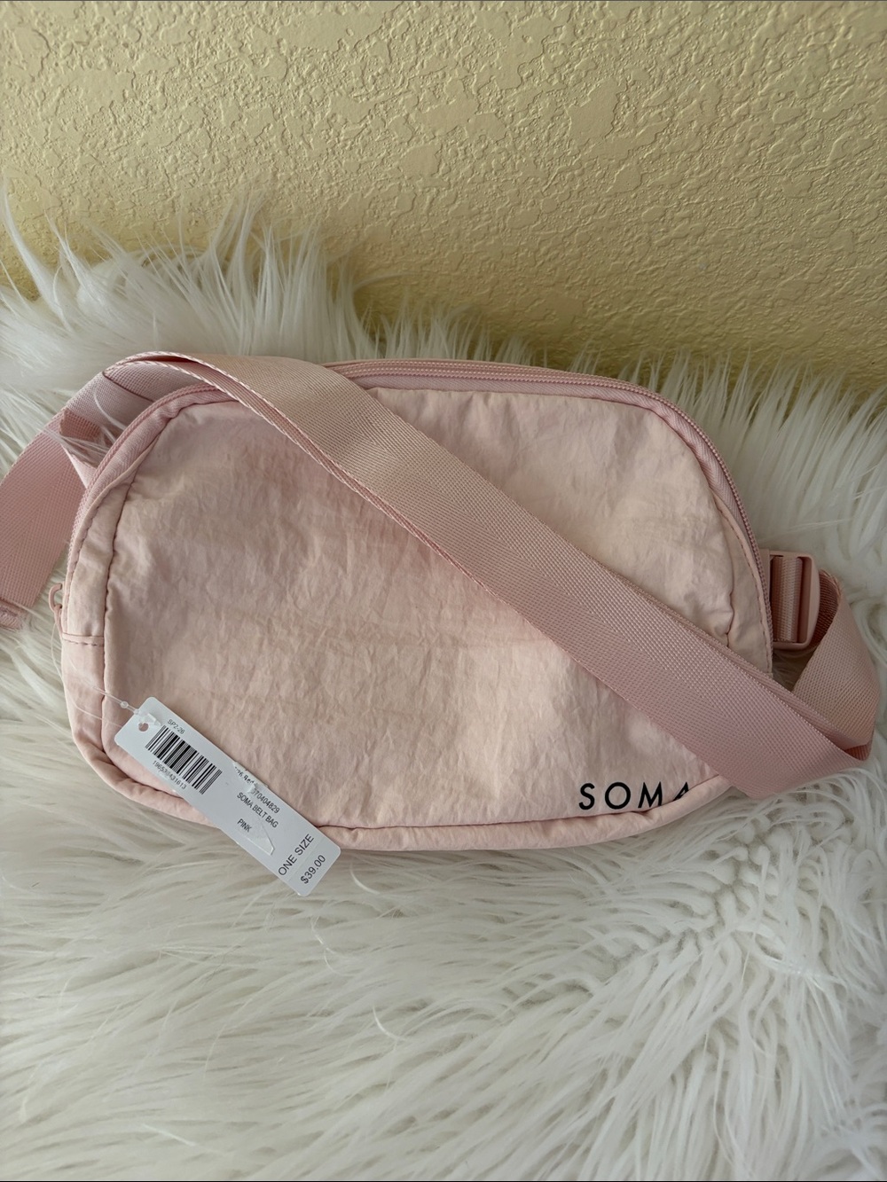 Soma Light Pink Crossbody Bag with Adjustable Strap